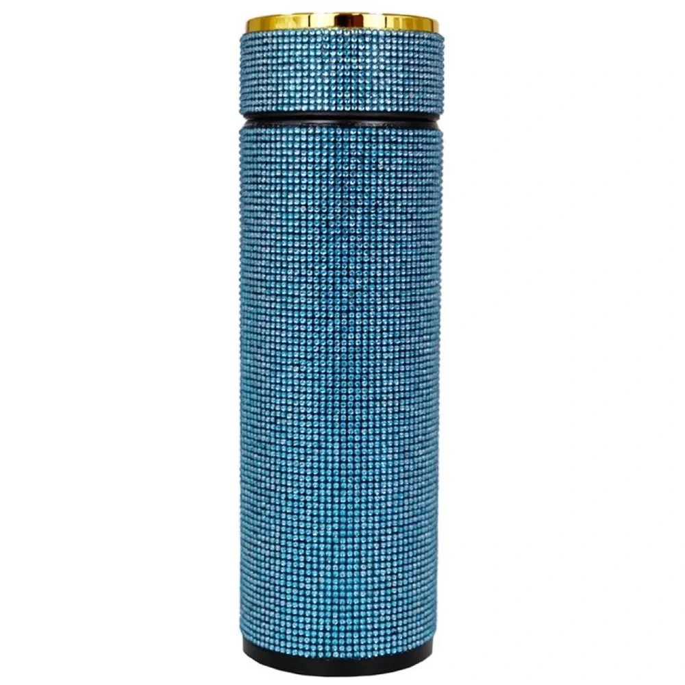 Rhinestone Embellished Insulated Stainless Steel Tumbler Thermal Coffee Thermos